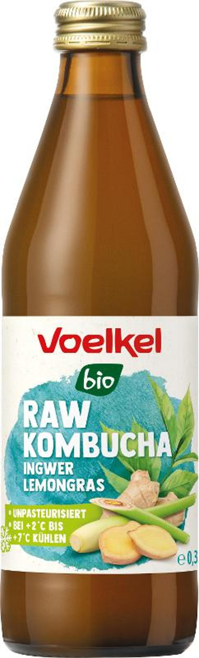 Produktfoto zu Voelkel - RAW Kombucha Ingwer Lemongrass - 0,33l