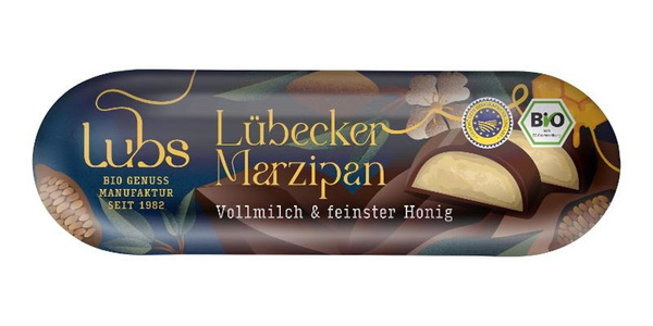 Produktfoto zu Lubs - Marzipanbrot Vollmilchschokolade - 50g
