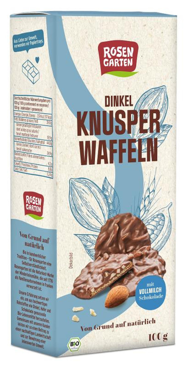 Produktfoto zu Rosengarten - Dinkel Knusper Waffeln - 100g