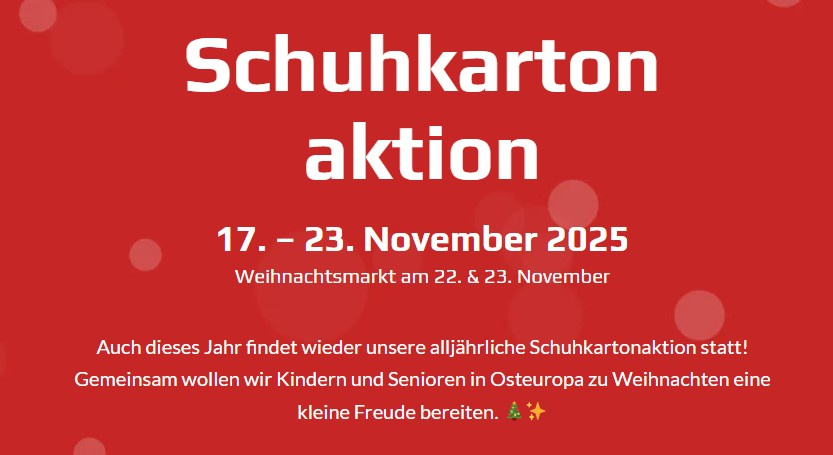 Schkartonaktion zu Weihnachten