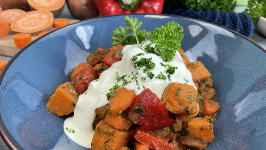 Rezeptbild für 101. Schnelles Pfannengericht mit Süßkartoffeln