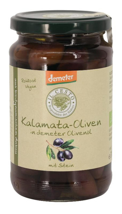 Produktfoto zu Il Cesto - Kalamata Oliven in Olivenöl miit Stein - 310g