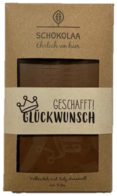 Produktfoto zu Schokolaa - Geschafft Glückwunsch - 100g