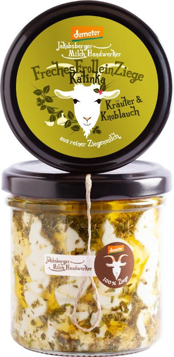 Produktfoto zu Jakobsberger MilchHandwerker - Freches Frollein Ziegenfrischkäse Kräuter_Knobi - 135 g