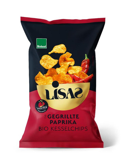 Produktfoto zu Lisas Bio-Kesselchips - Gegrillte Paprika - 115g