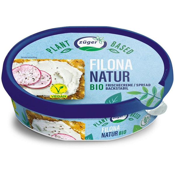Produktfoto zu Züger Frischkäse - Filona Natur, vegane Frischcreme - 150g