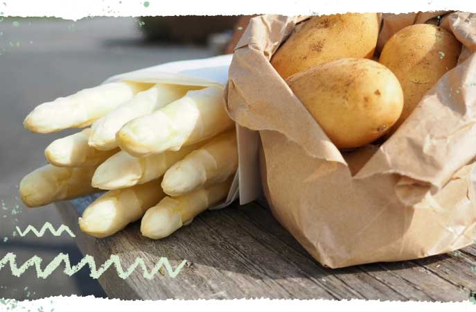 Spargel und neue Kartoffeln
