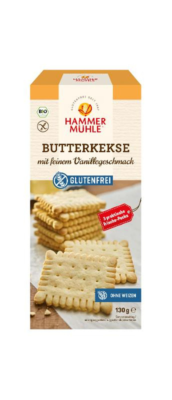 Produktfoto zu Hammermühle - Butterkekse, glutenfrei - 130g