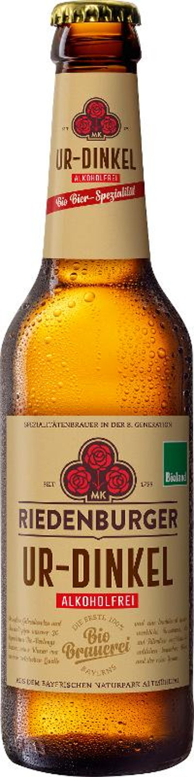 Produktfoto zu Riedenburger - Dinkelbier Alkoholfrei - 0,33l