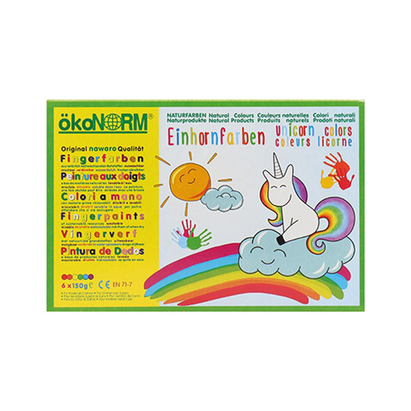 Produktfoto zu ÖkoNorm Fingerfarben Einhorn - 6 Farben