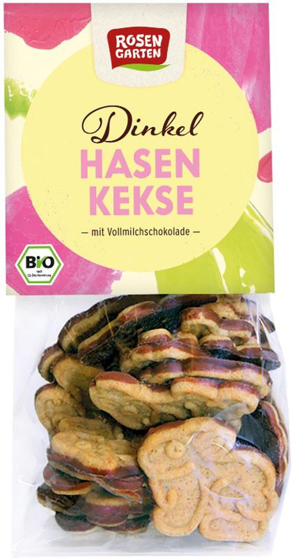 Produktfoto zu Rosengarten - Dinkel Hasen Kekse, Vollmilch - 150g