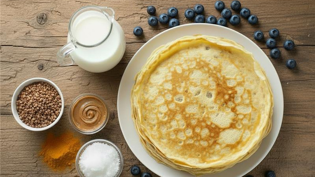 Rezeptbild für 386. Buchweizen Kurkuma Pancake (Rezept von Henning Doyen)