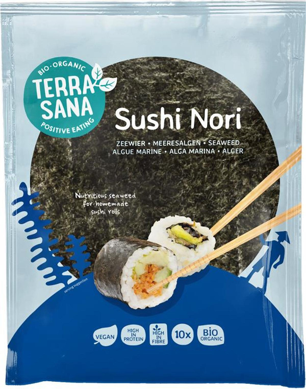 Produktfoto zu TerraSana - Sushi Nori 10 Blätter, geröstet - 25g