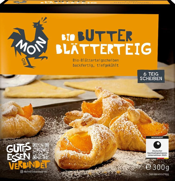 Produktfoto zu Moin - Premium Butter Blätterteig, tiefgekühlt - 300g (6 Stück)