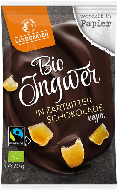 Produktfoto zu Landgarten - Ingwer in Zartbitter - 70g