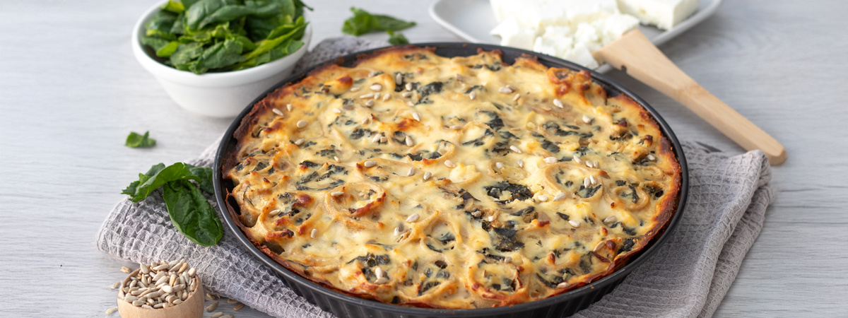 Ökokistenrezept Spinat-Pfannkuchen-Auflauf mit Parmesan-Haube 