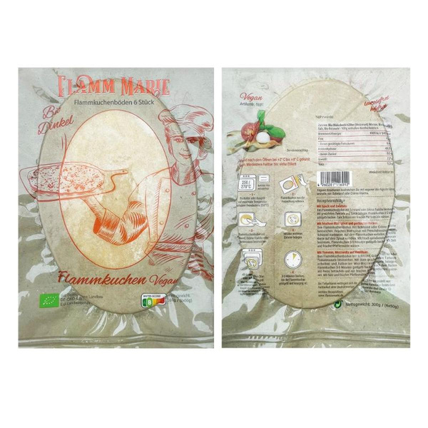 Produktfoto zu Flamm Marie - Flammkuchenböden Dinkel - 6 Stück