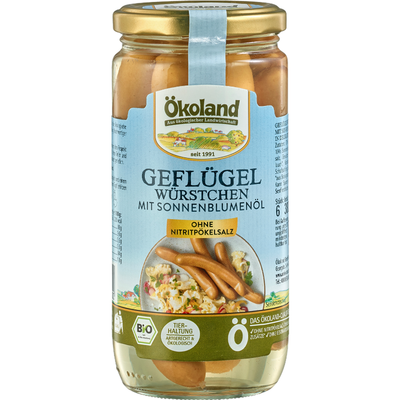 Produktfoto zu Ökoland - Geflügelwürstchen im Glas - 6 Stück