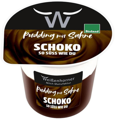 Produktfoto zu Weißenhorner - Schoko-Pudding mit Sahne - 175g