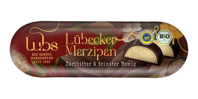 Produktfoto zu Lubs Marzipanbrot Zartbitterschokolade - 50g