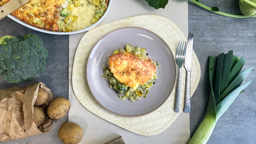 Rezeptbild für 333. Brokkoli-Porree-Auflauf mit Kartoffeln