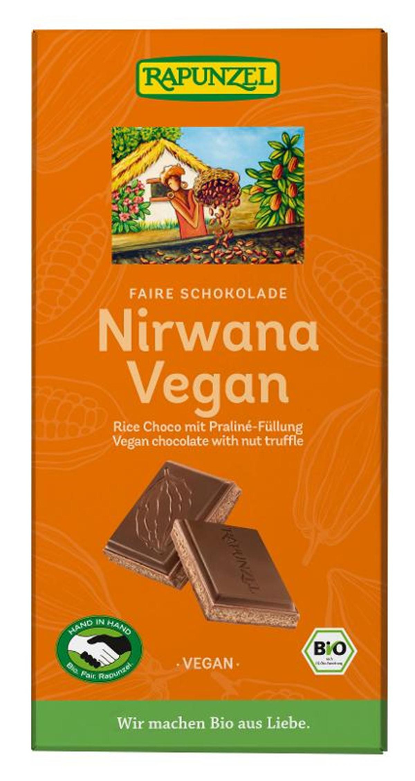 Produktfoto zu Rapunzel - Nirwana Schokolade, vegan - 100g
