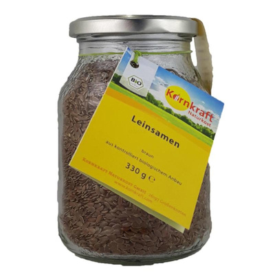 Produktfoto zu Kornkraft - Leinsamen im Mehrwegglas - 330g