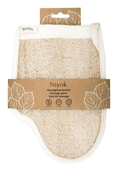 Produktfoto zu Niyok - Massagehandschuh aus Luffa & Baumwolle