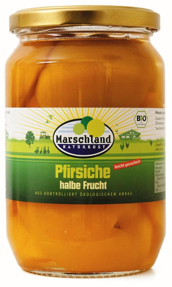 Produktfoto zu Marschland - Pfirsiche halbe Frucht - 680g