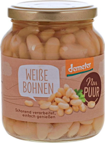 Produktfoto zu Nur Puur - Weiße Bohnen - 350g