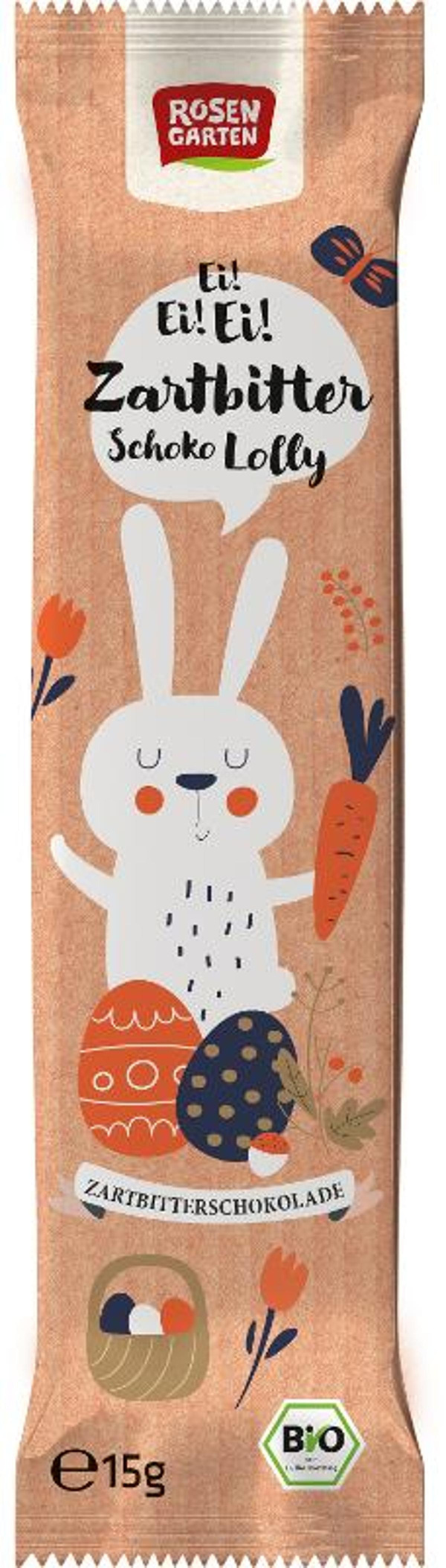 Produktfoto zu Rosengarten Zartbitter Lolly Hase - 15g