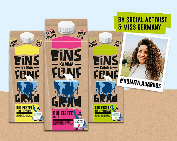 einskommafünfgrad Eistees, drei Sorten