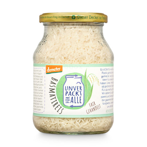 Basmatireis im Mehwegglas