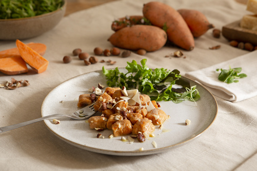 Rezeptbild für 232. Süßkartoffel-Gnocchi mit Haselnussbutter
