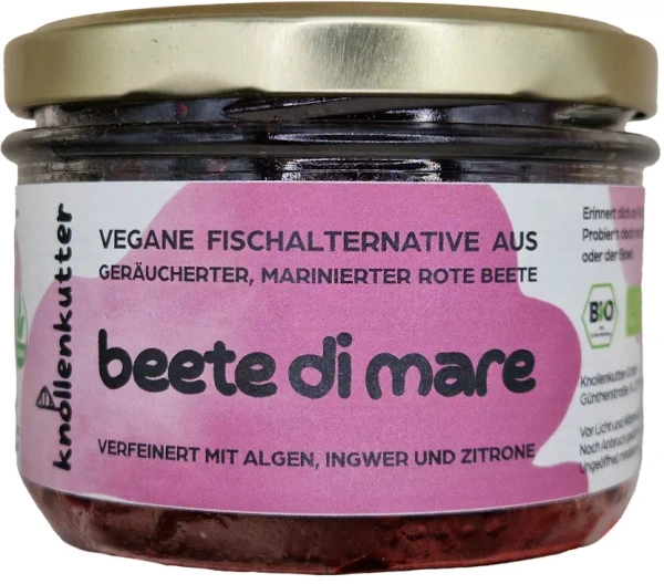 Produktfoto zu beete di mare - Vegane Fischalternative aus geräucherter, marinierter rote Beete - 160g