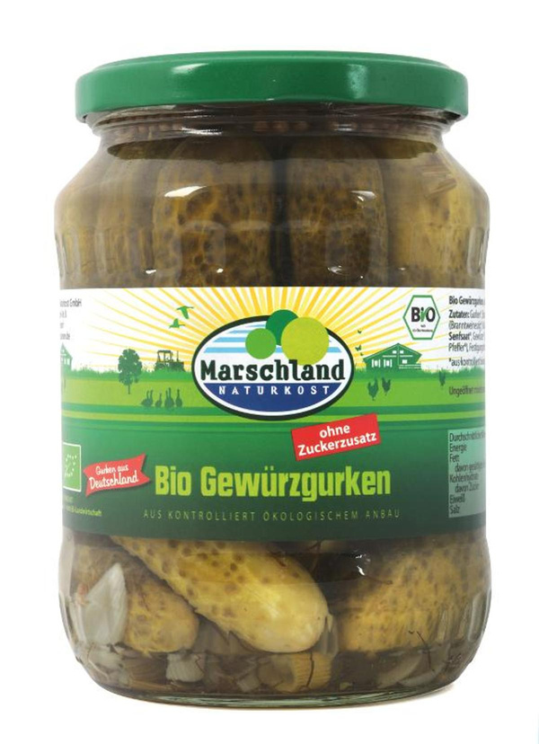 Produktfoto zu Marschland - Gewürzgurken ohne Zucker - 680g