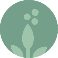 KI generiert: Ein grünes Logo mit stilisierter Pflanze und Blüten.