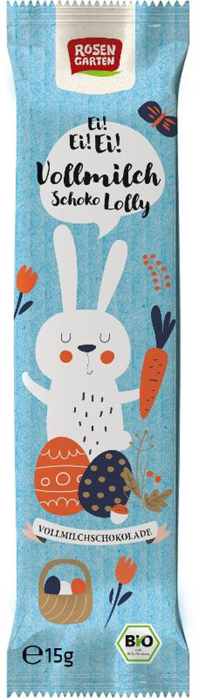 Produktfoto zu Rosengarten - Vollmilch Lolly Hase - 15g