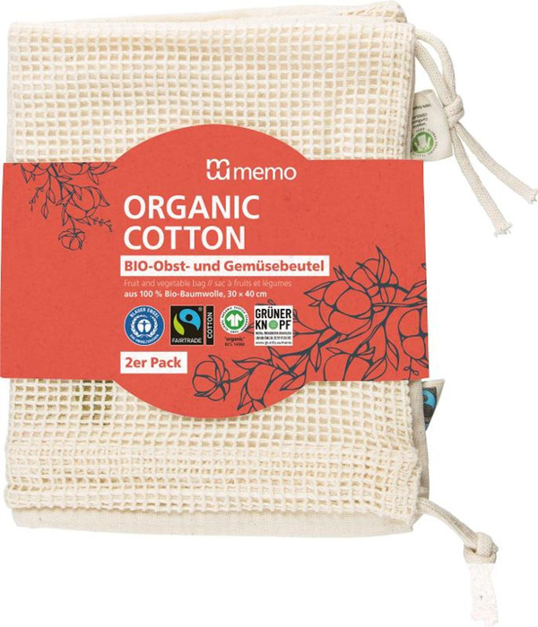 Produktfoto zu memo - Baumwollbeutel für Obst und Gemüse - 2er Set