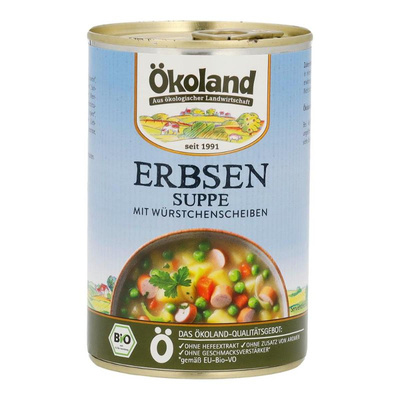 Produktfoto zu Ökoland - Erbsensuppe mit Würstchen - 400g
