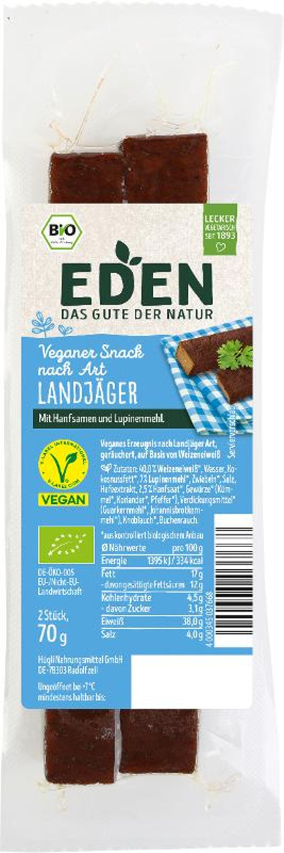 Produktfoto zu Eden - Landjäger, vegan - 70g