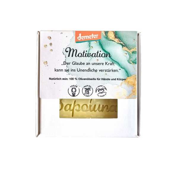 Produktfoto zu Sapoluna - Olivenölseife Motivation - 70g